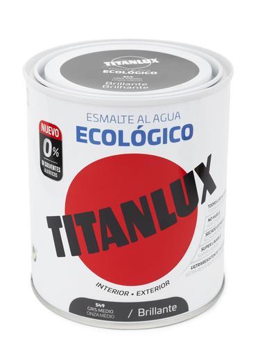 750ml ESMALTE TITANLUX ECO CINZA MEDIO BRILHANTE TITAN