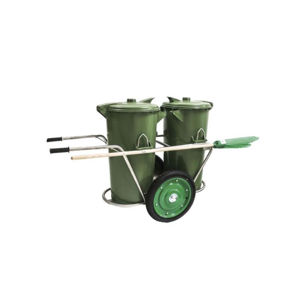 Carrinho de varredura urbana c/ 2 contentores 110L