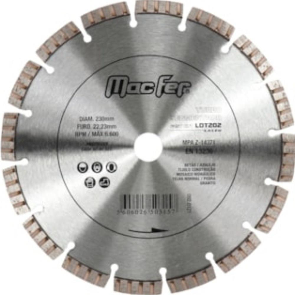 DISCO DIAM. TUBO SEGMENTADO LASER 230mm