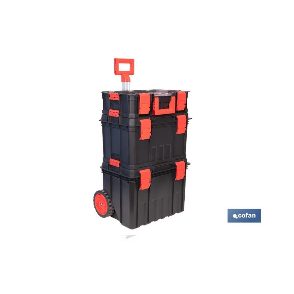 Set modular c/3 malas de ferramentas c/rodas Cofan