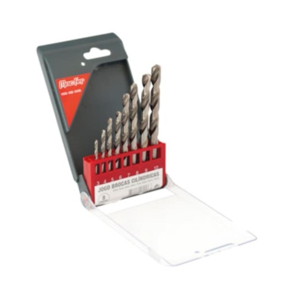 JG. BROCAS CILINDRICAS HSS - M2 - 008 3~10mm 8pçs MF