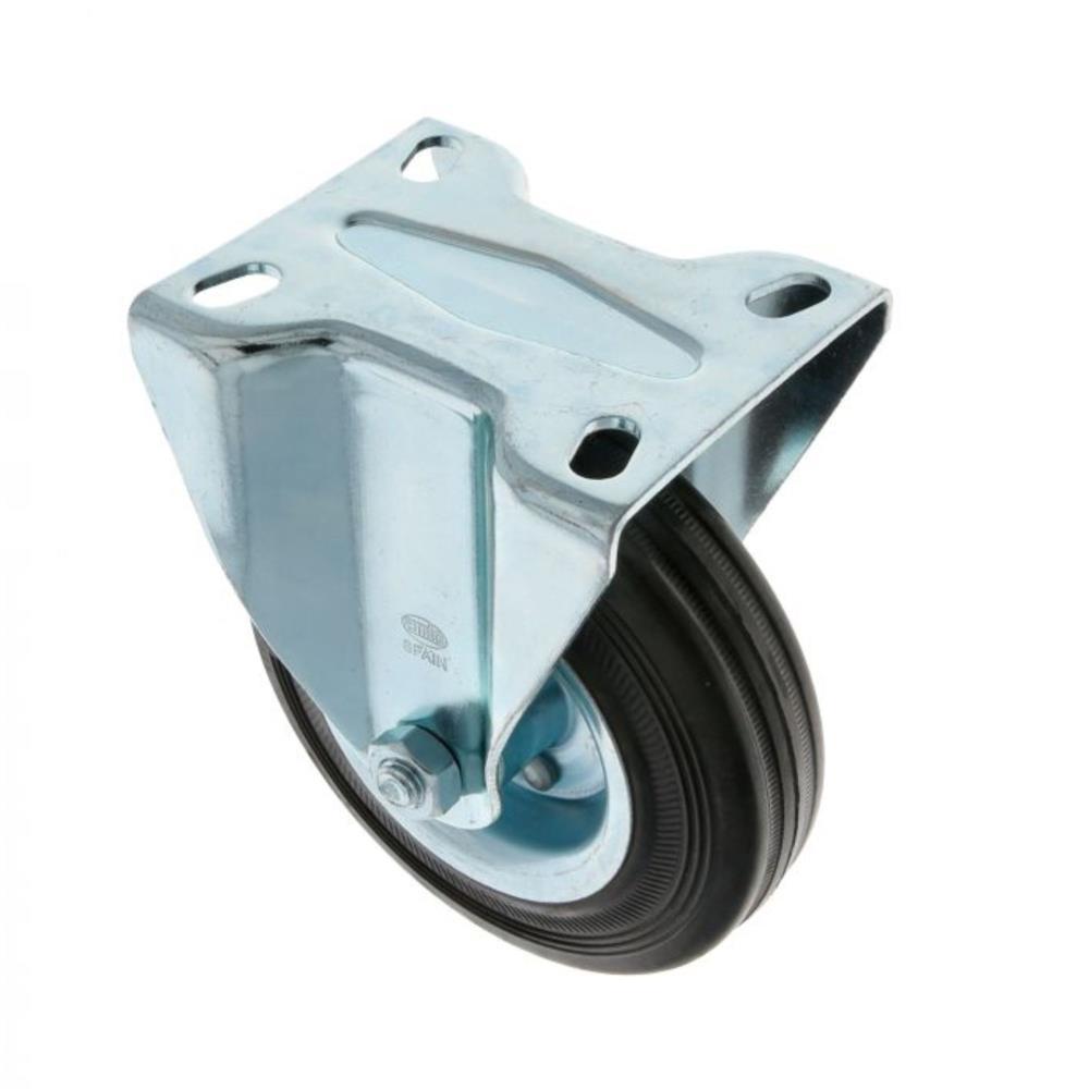 RODA PLACA FIXA 2526-125 BORR. PRETA