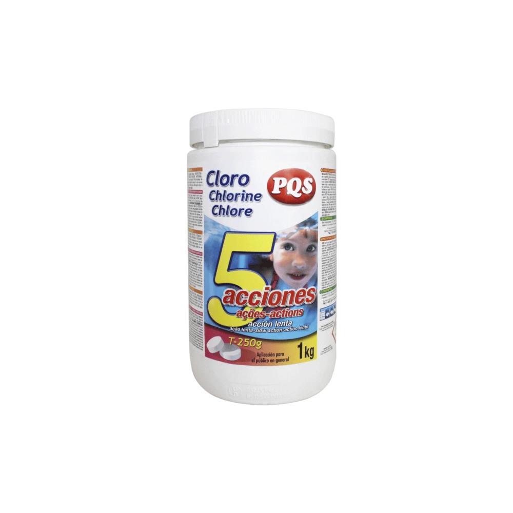 Cloro 5 acções T-250 ind. 1kg PQS