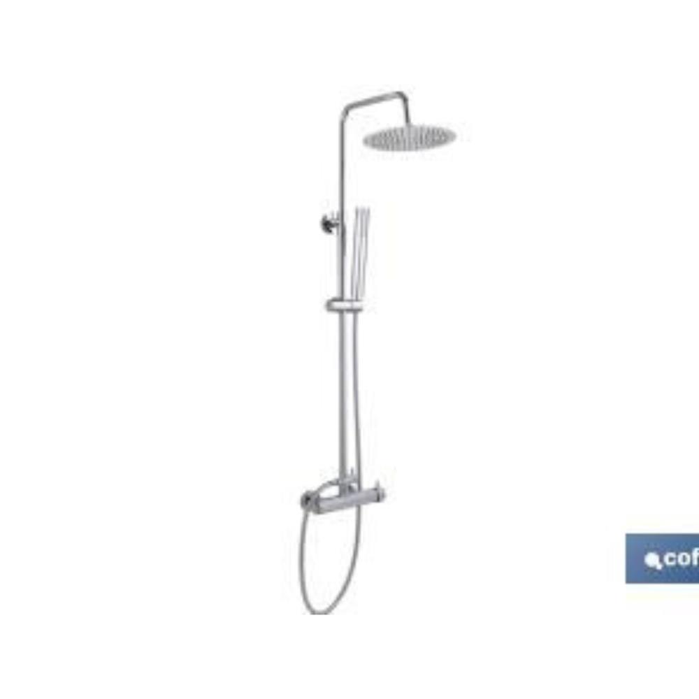 Coluna de duche com torneira monocomando cromada Cofan