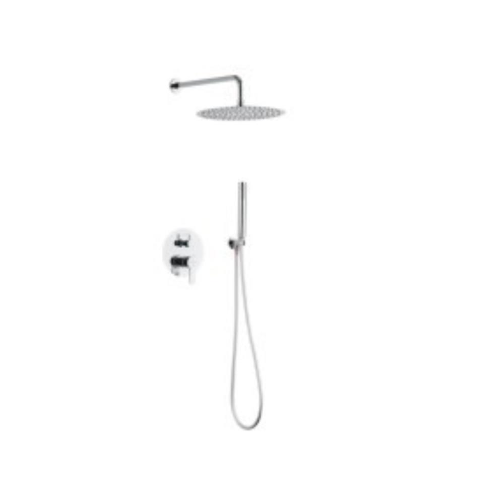 Conjunto de duche embutir design redondo cromado Cofan