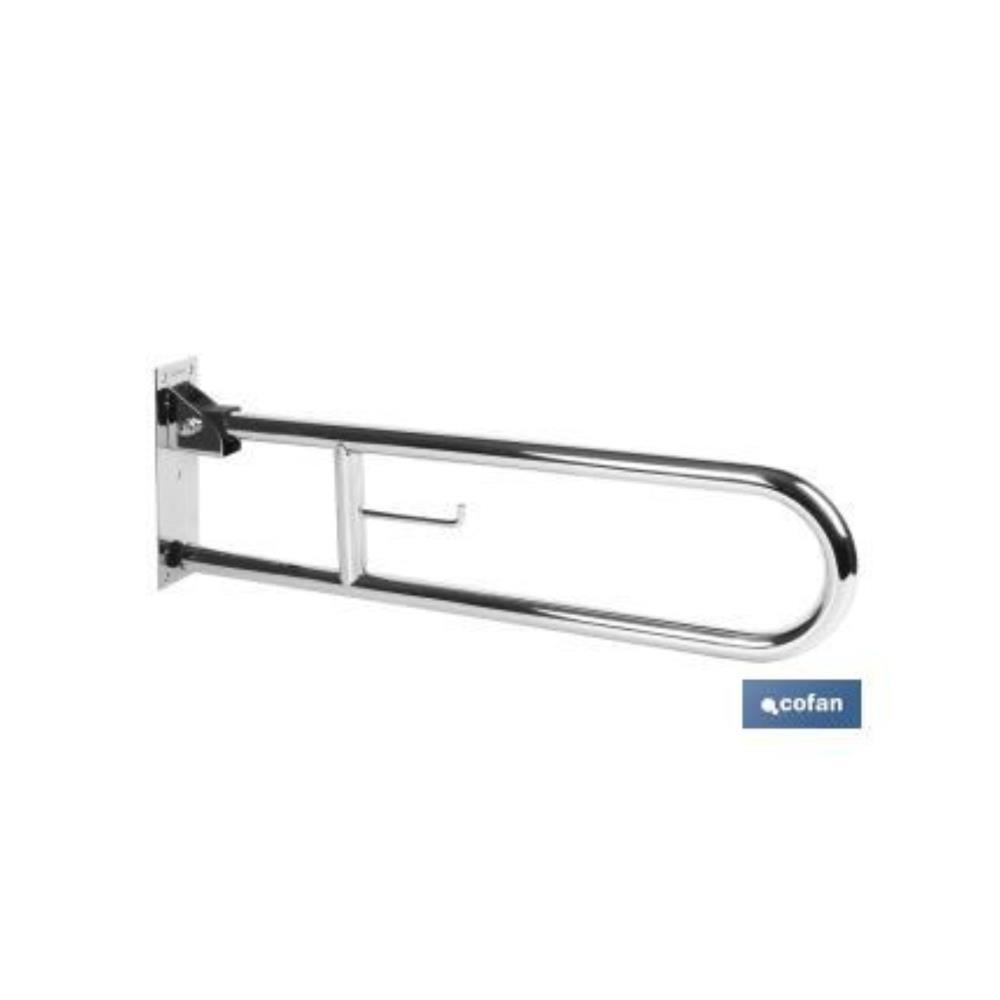 Barra de apoio rebativel vertical 74x3.2cm inox Cofan