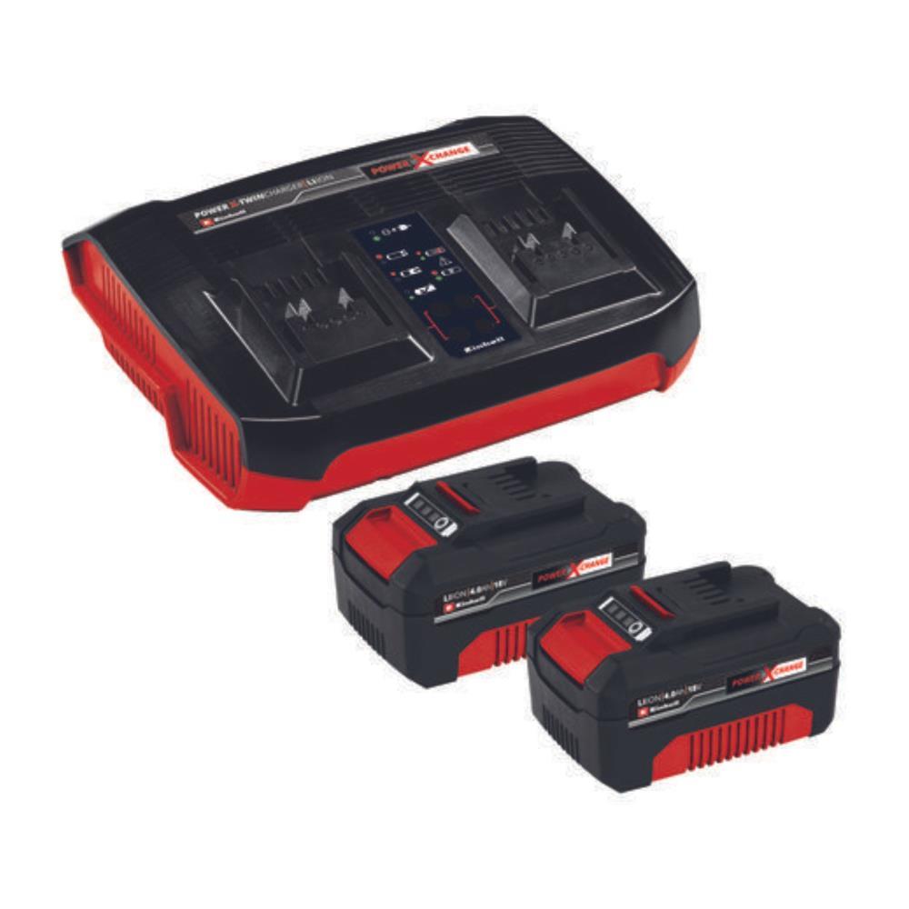 Kit Carregador duplo+2 baterias de 4ah Einhell