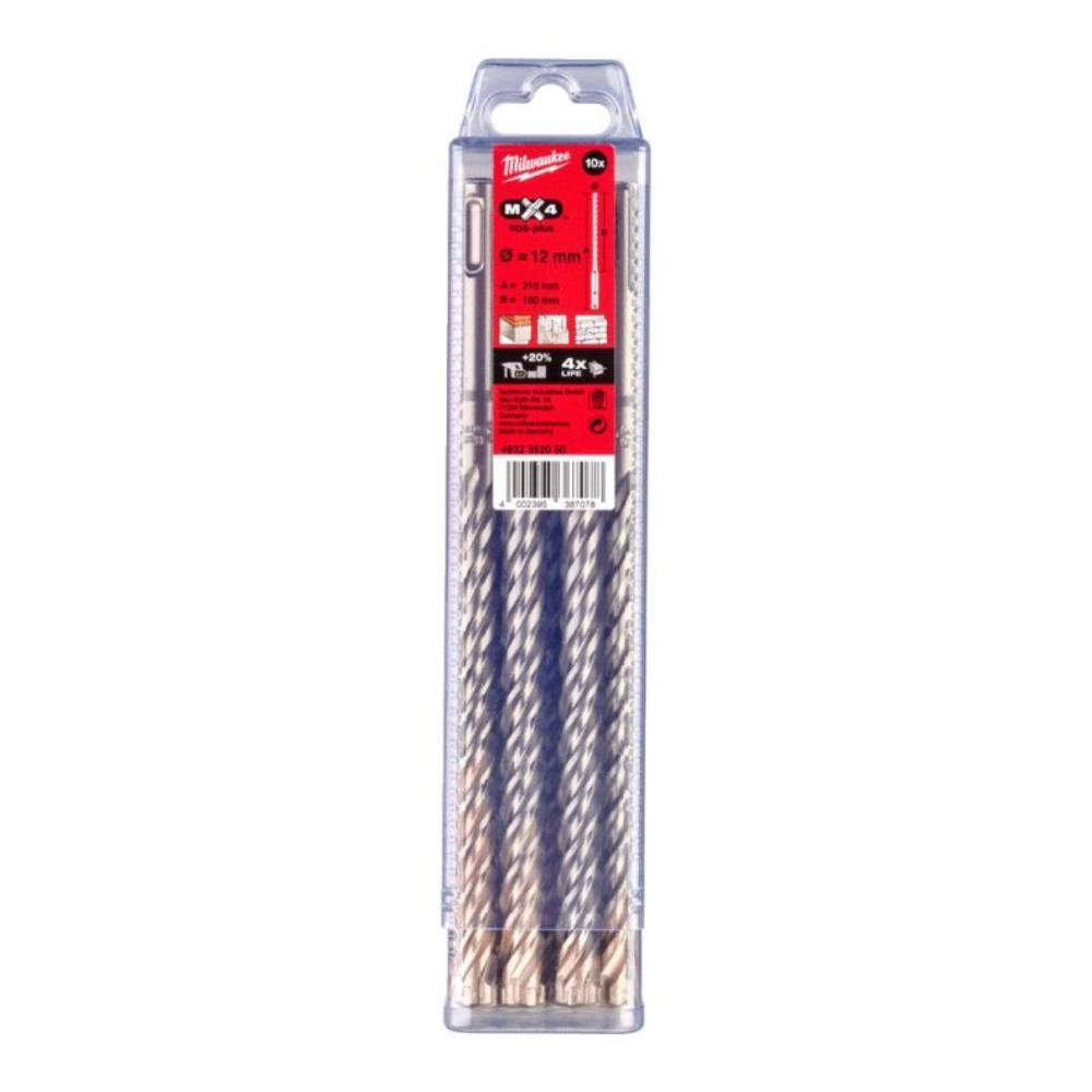 ESTOJO DE 10 BROCAS SDS+MX4 - 12X210 MILWAUKEE