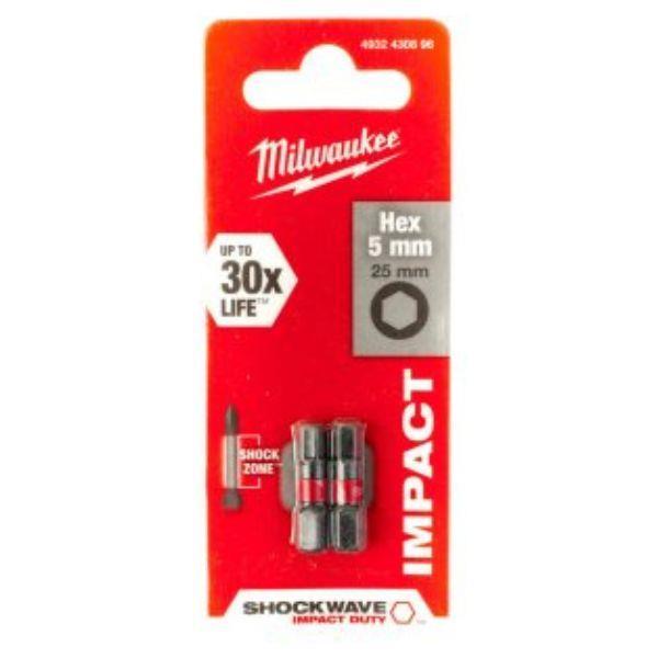PONTAS P/APARAFUSADORA SHOCKWAVE HEX5 25MM MILWAUKEE