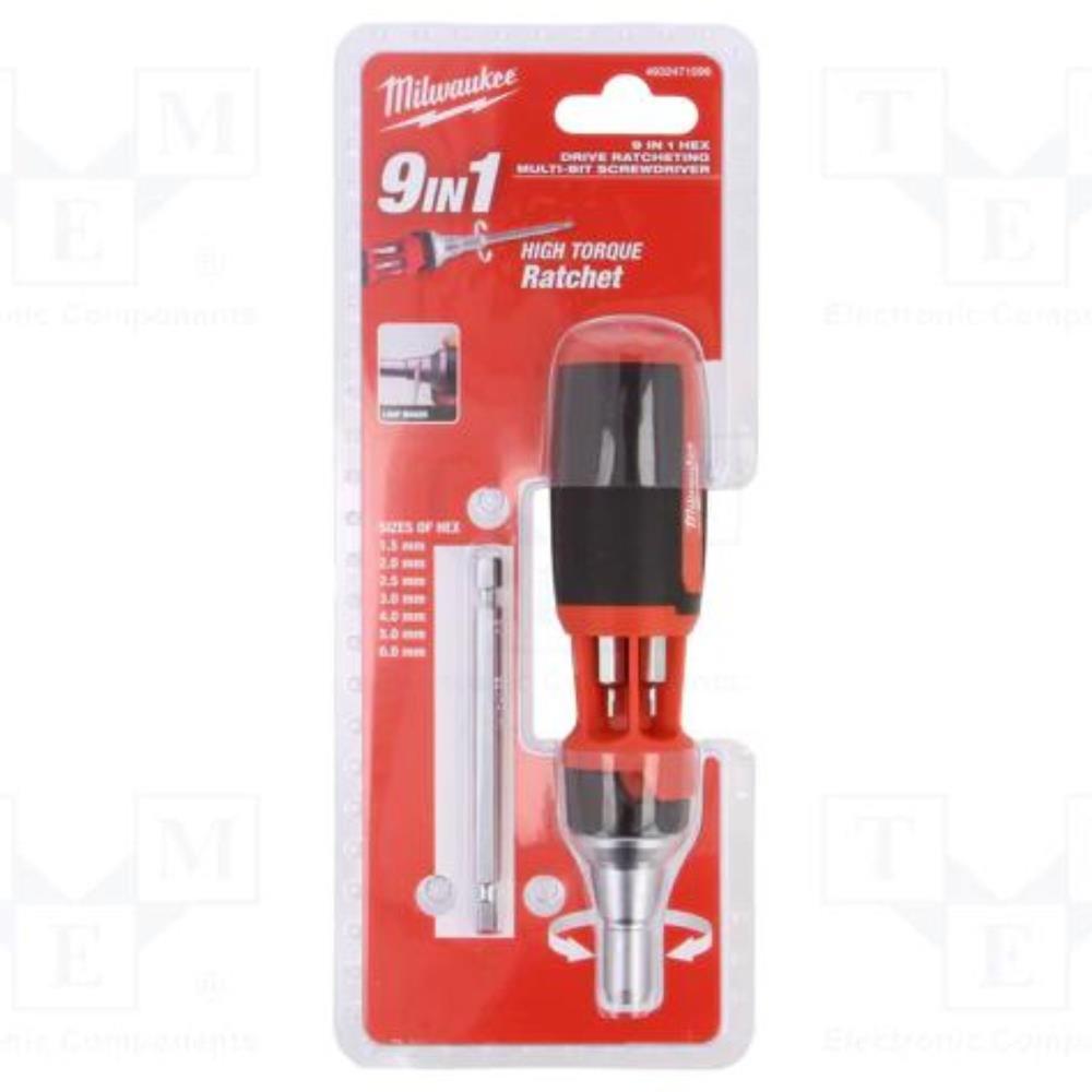 Chave de roquete + bits 9 em 1 Milwaukee