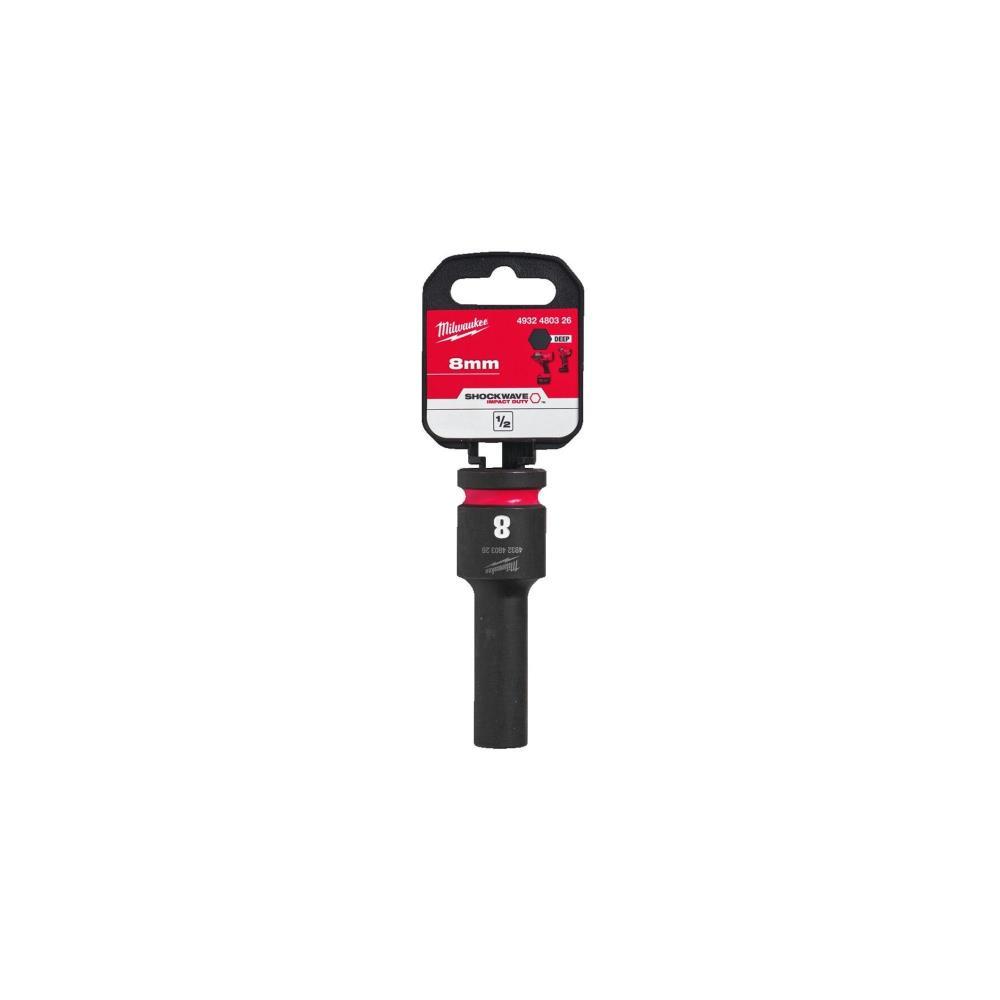 Chave de caixa de impacto 1/2"cumprida 8mm Milwaukee