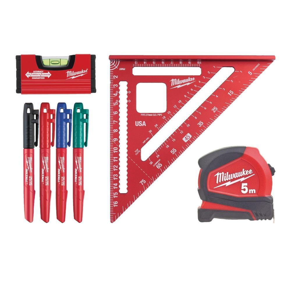 Conjunto de medição e layout 7pcs Milwaukee