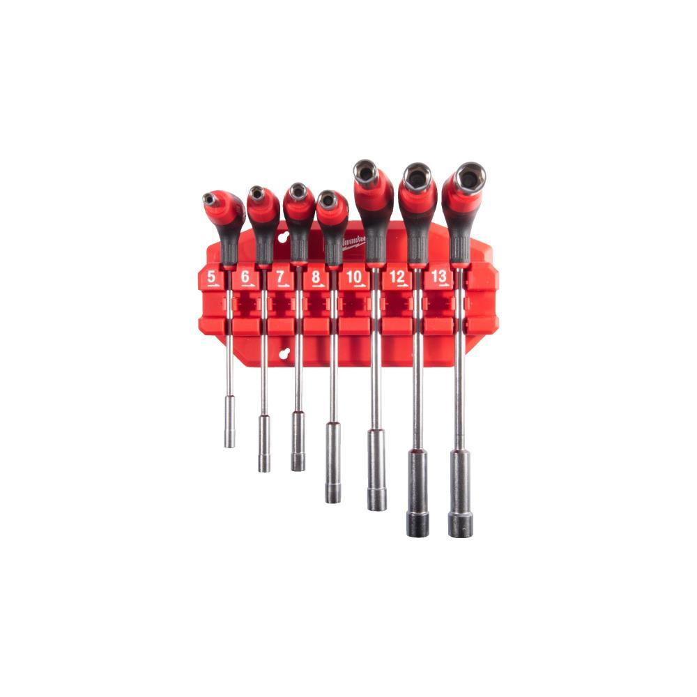 CJ. chaves de porca c/cabo ergonomico 7pcs+suporte Milwaukee