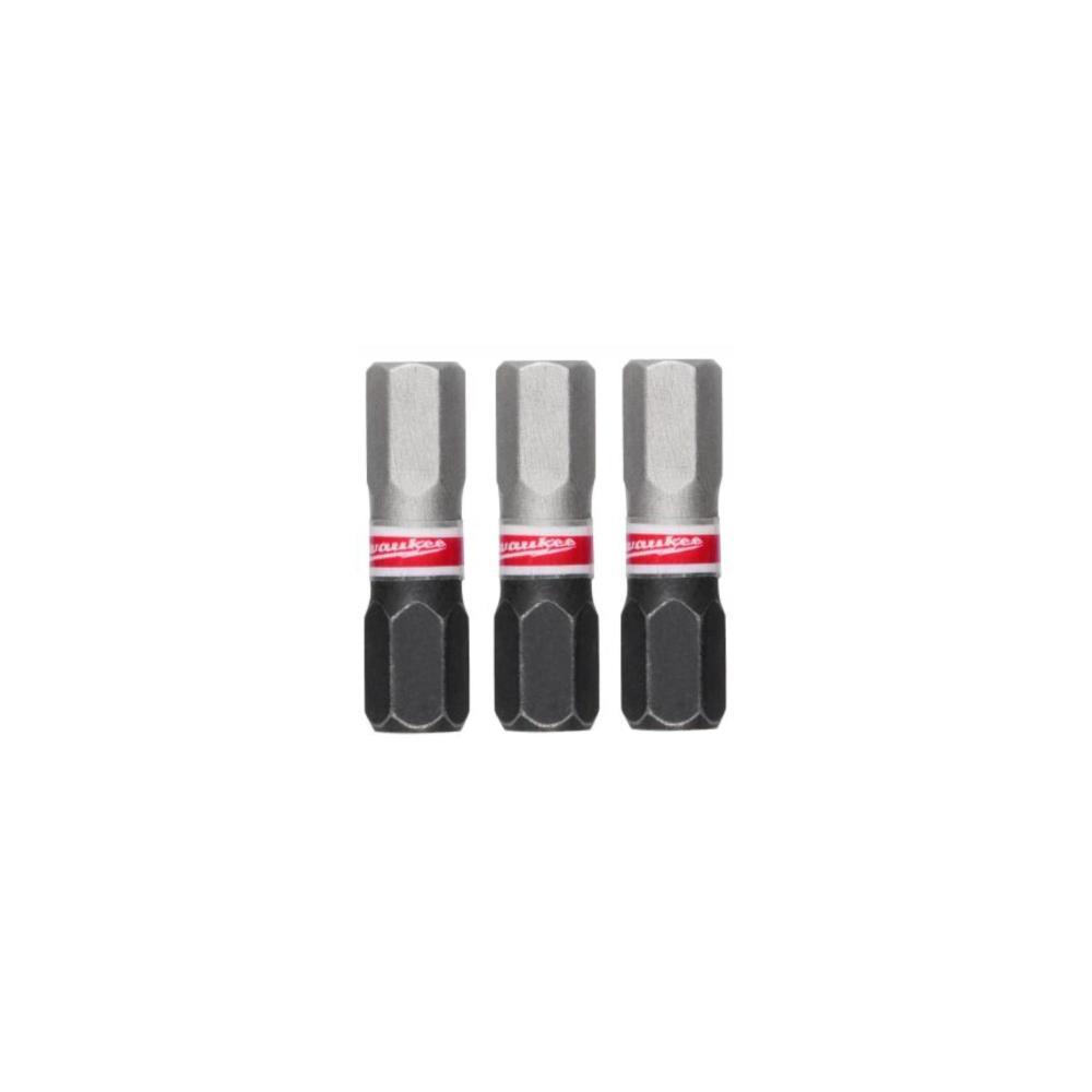 Bl. 3 pontas aparafusar Shockwave impact Hex.6mm Milwaukee
