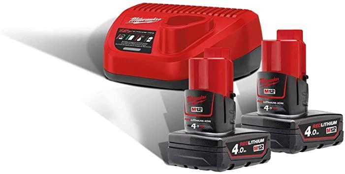 KIT M12NRG-402 CARREG. C12C + 2 BATERIAS M12B4
