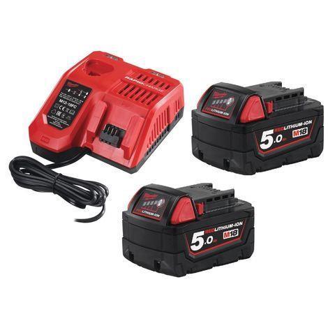 KIT M18 NRG-502 2 BATERIA 5.0AH+CARREGADOR M12-18FC MILWAUKEE