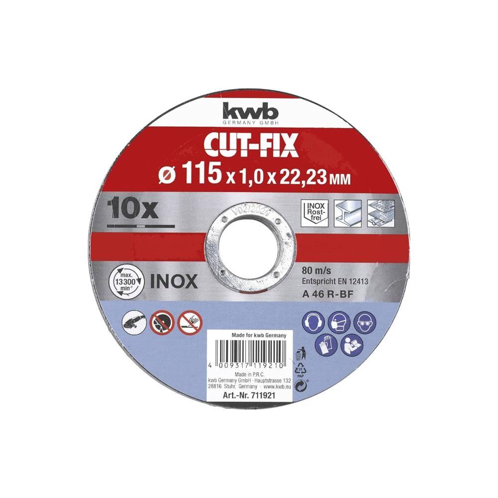 PACK 10 DISCOS 115X1 INOX KWB