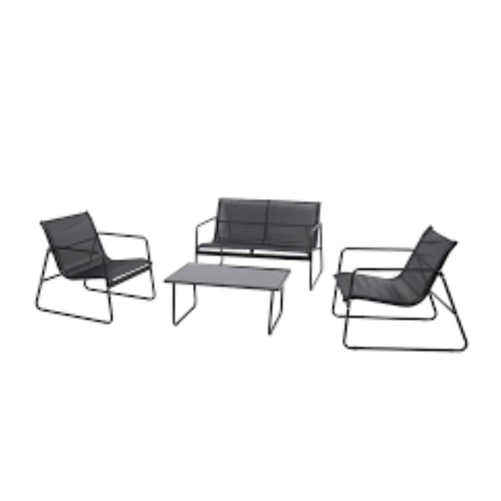 Set jardim aço textileno MARAJO negro