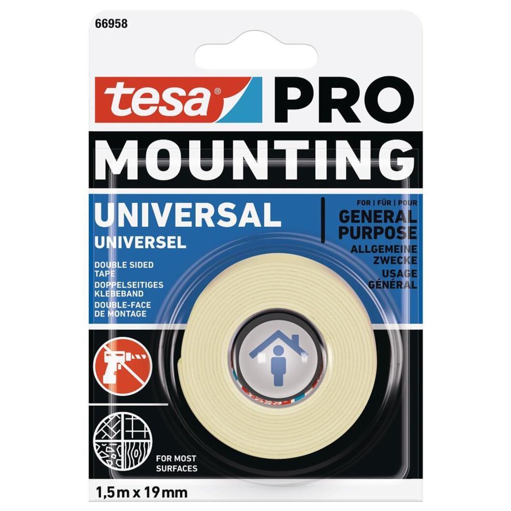 TESA MOUTING BI-ADESIVA UNIVERSAL 1.5m X 19mm