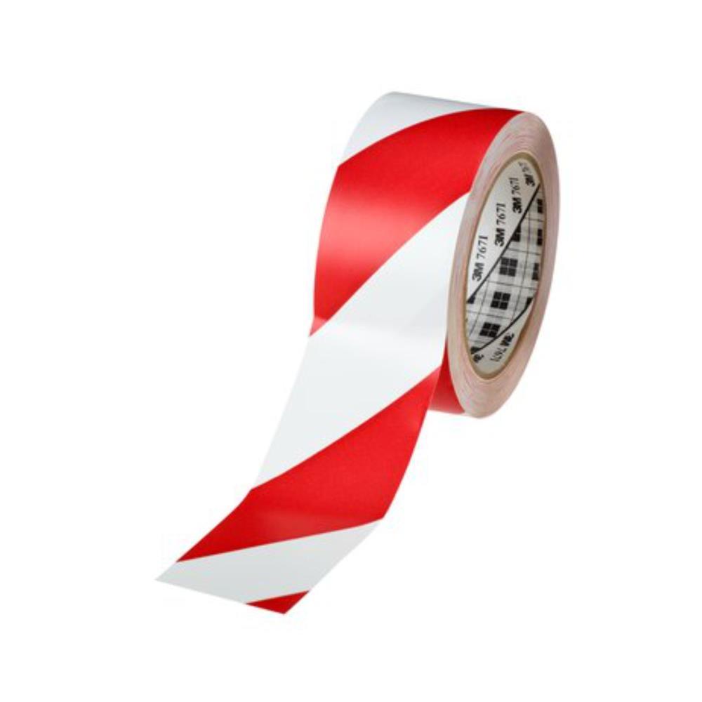 FITA DE VINIL 50MMX33M C/RISCAS DE SEG. VERM./BR.