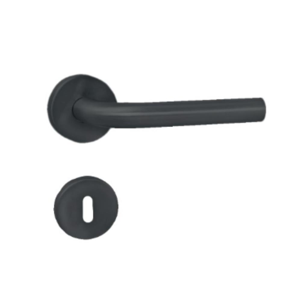Puxador ref. 8002 - 19mm preto text. c/ent. ch. BL1 GLK