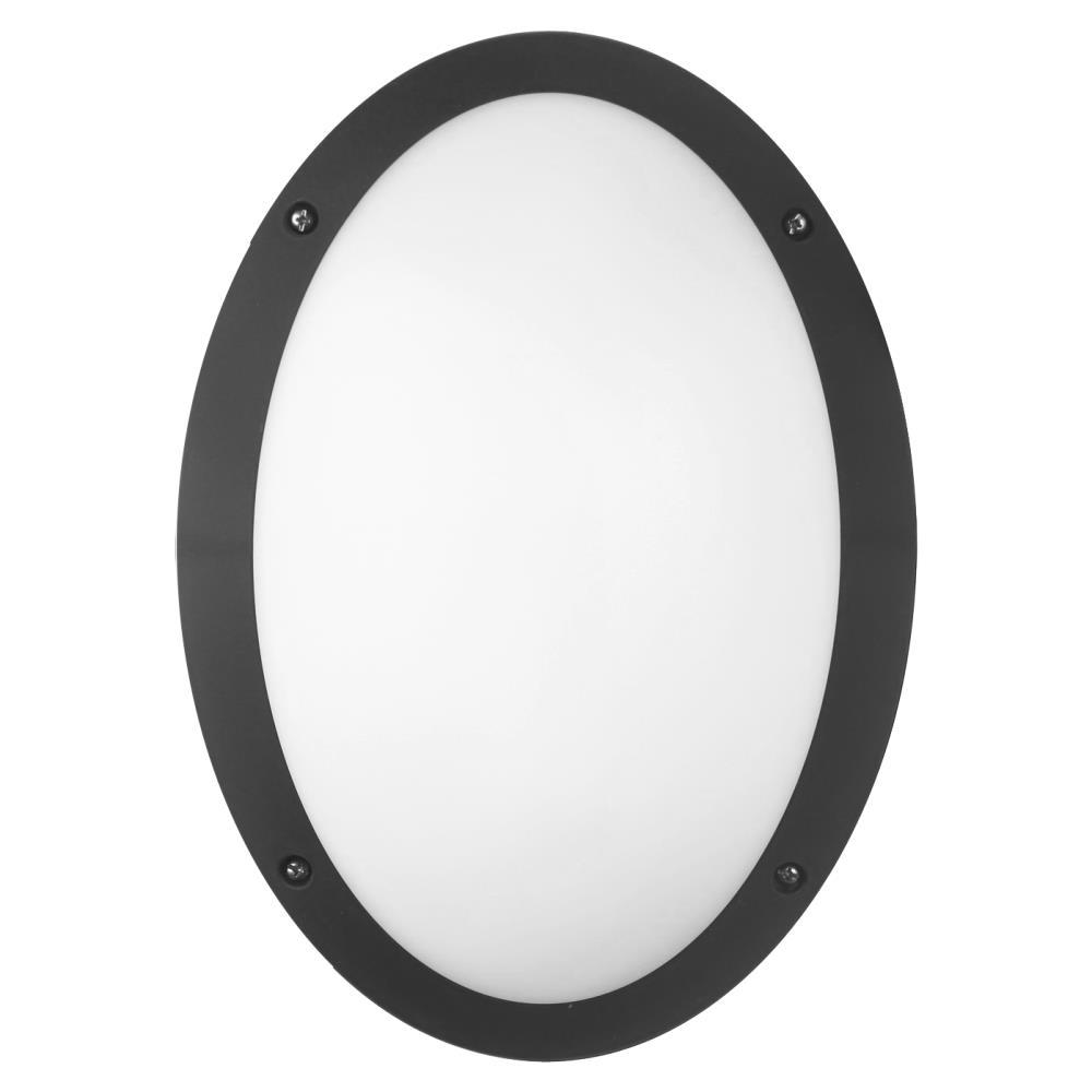 PLAFONIER M-6B1 OVAL LISO PRETO - PC IP66 E27