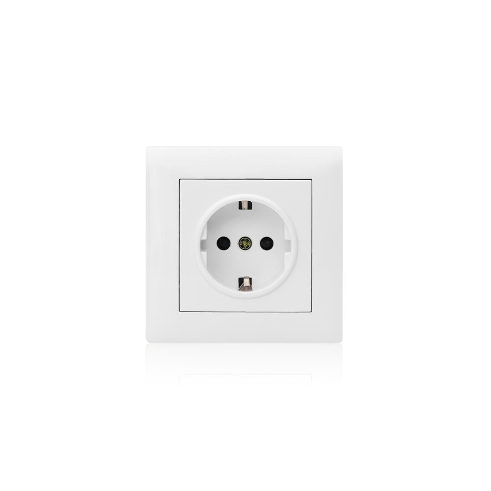 TOMADA TIPO SCHUKO 2P+T M2020 16A - 250V C/AP BRANCO