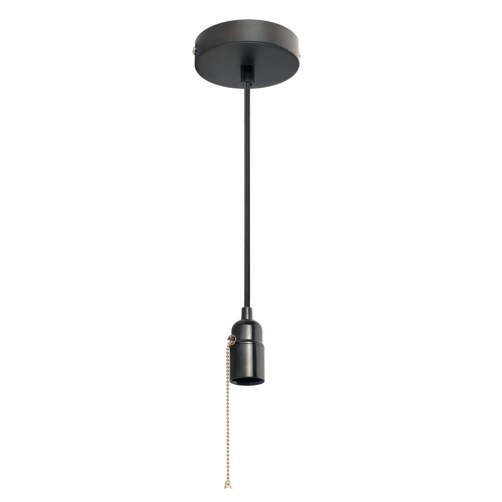 SUSPENSAO METAL. C/SUPORTE C/INT. CORDAO E27 PRETO