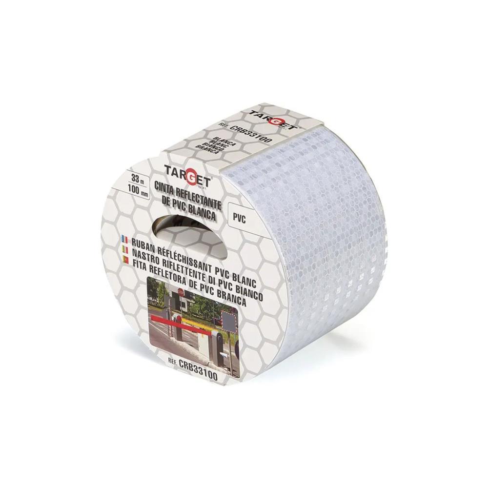 Fita refletora 33mt x100mm PVC branca Target