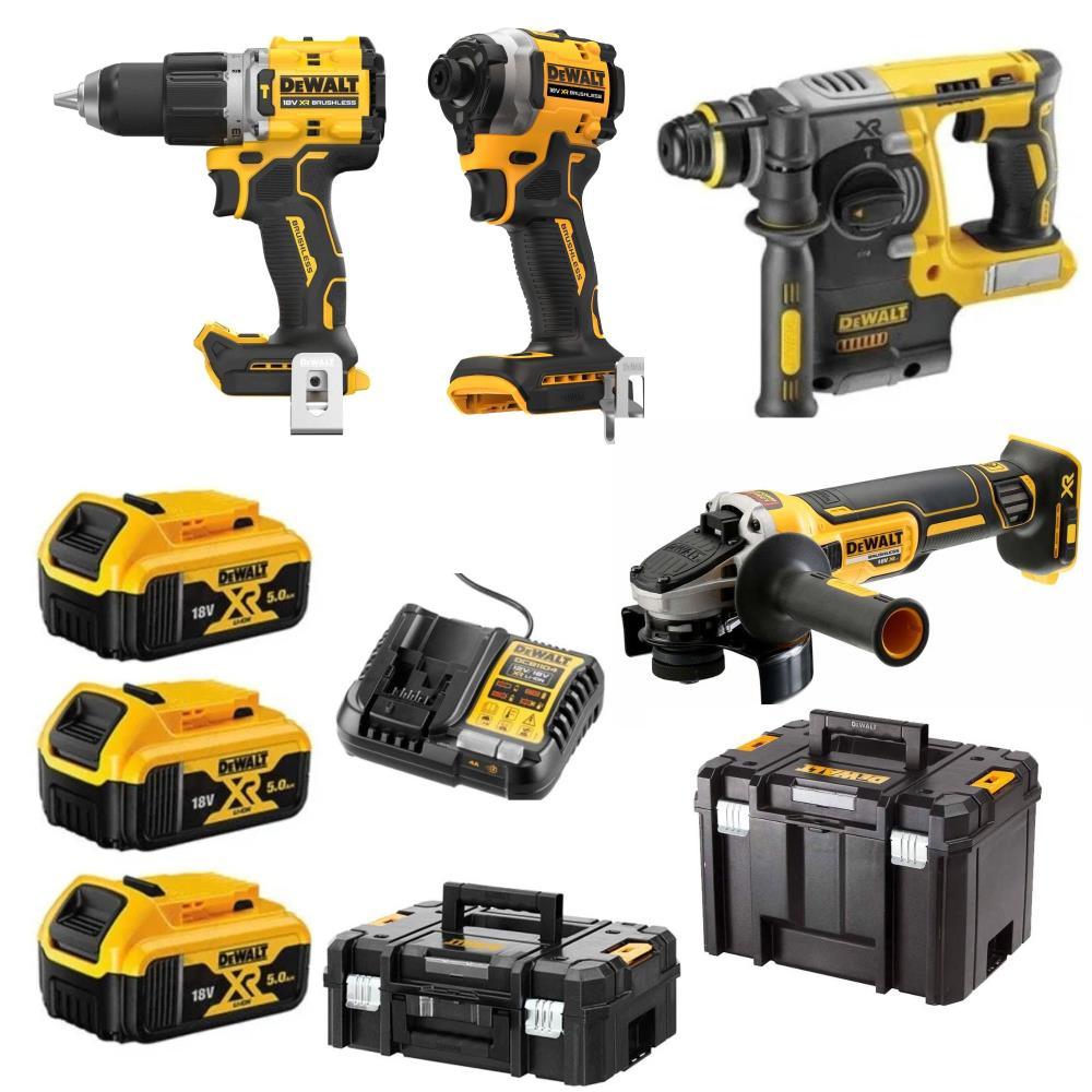 Kit combo DCK429P3T-QW 4 maquinas DCD805+DCF850+DCG405+DCH273 Dewalt