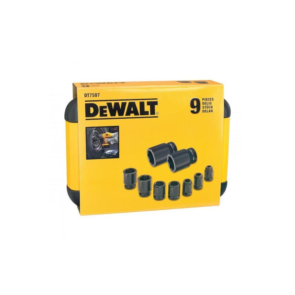 KIT 9 PCS DE CHAVES DE CAIXA DE IMPACTO DEWALT
