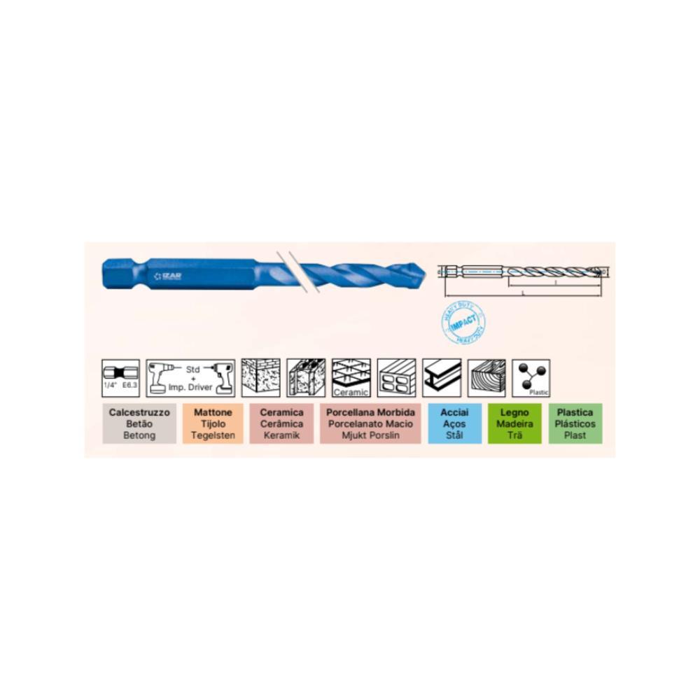 Broca multimaterial 8x1115mm encab. E6.3 Izar