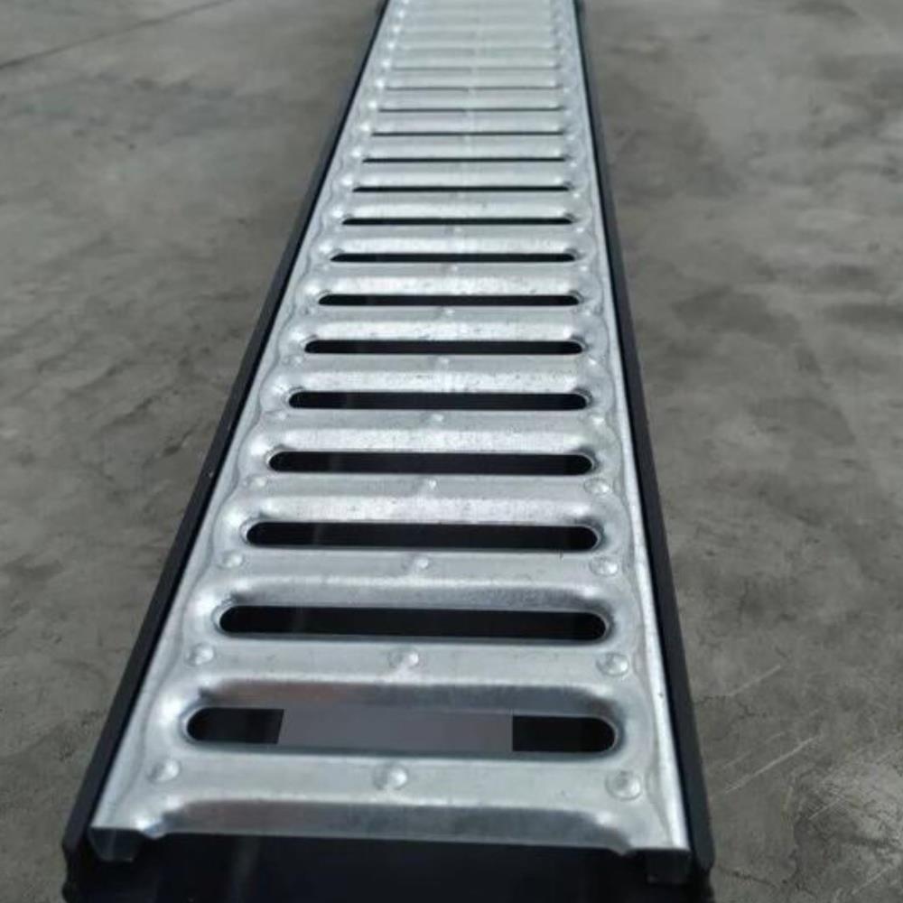 Canal PP cinza compact c/grelha galv. 100x11x7.2cm