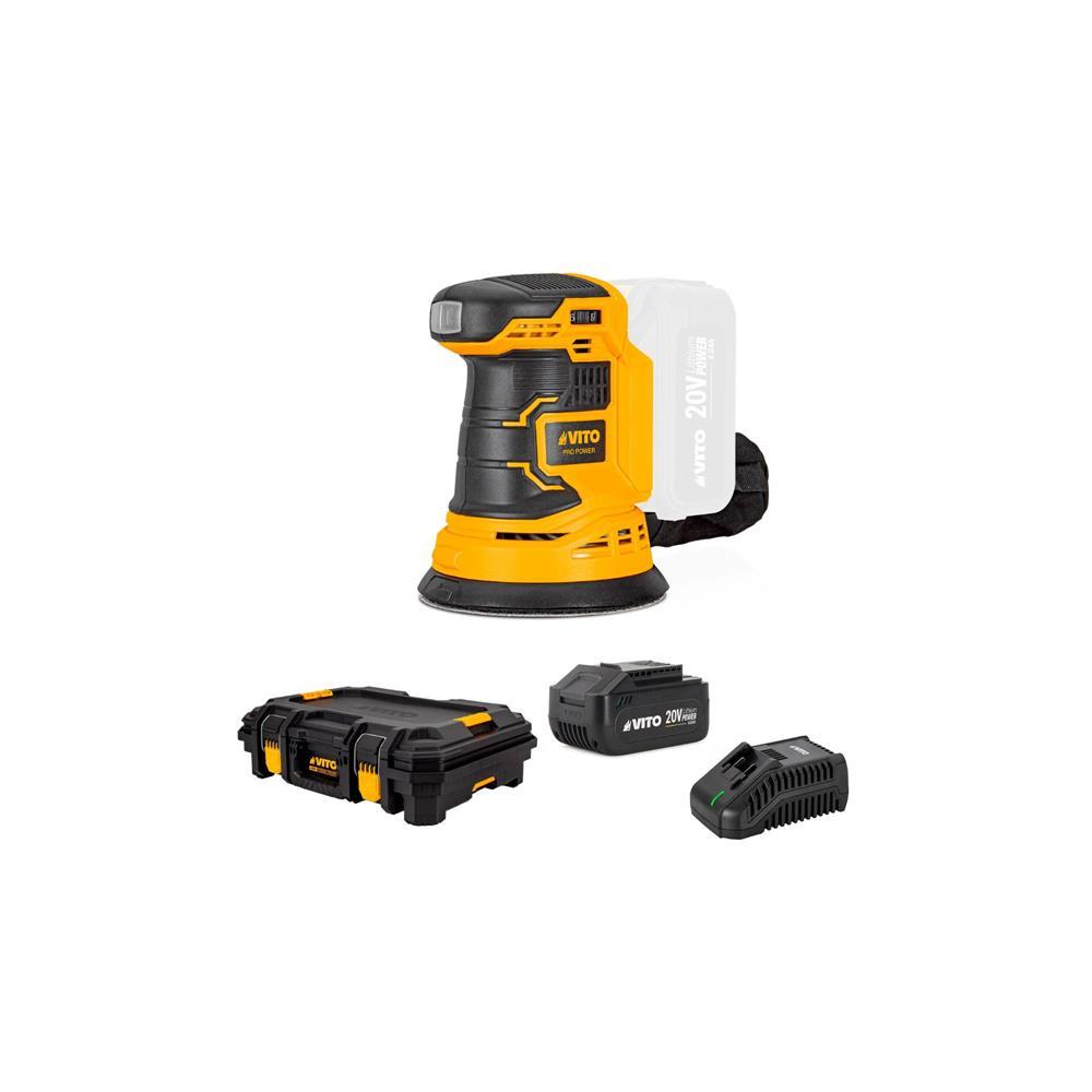 Lixadora orbital 20V+carreg. 20V+bat. 20V+mala Top Vito