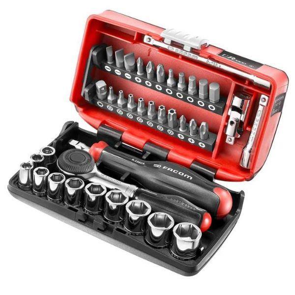 Caixa de chaves de caixa 1/4" sextavadas métricas FACOM