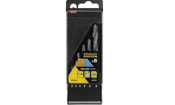 CONJUNTO DE 6 BROCAS HSS-CNC 2-3-4-5-6-8 STANLEY