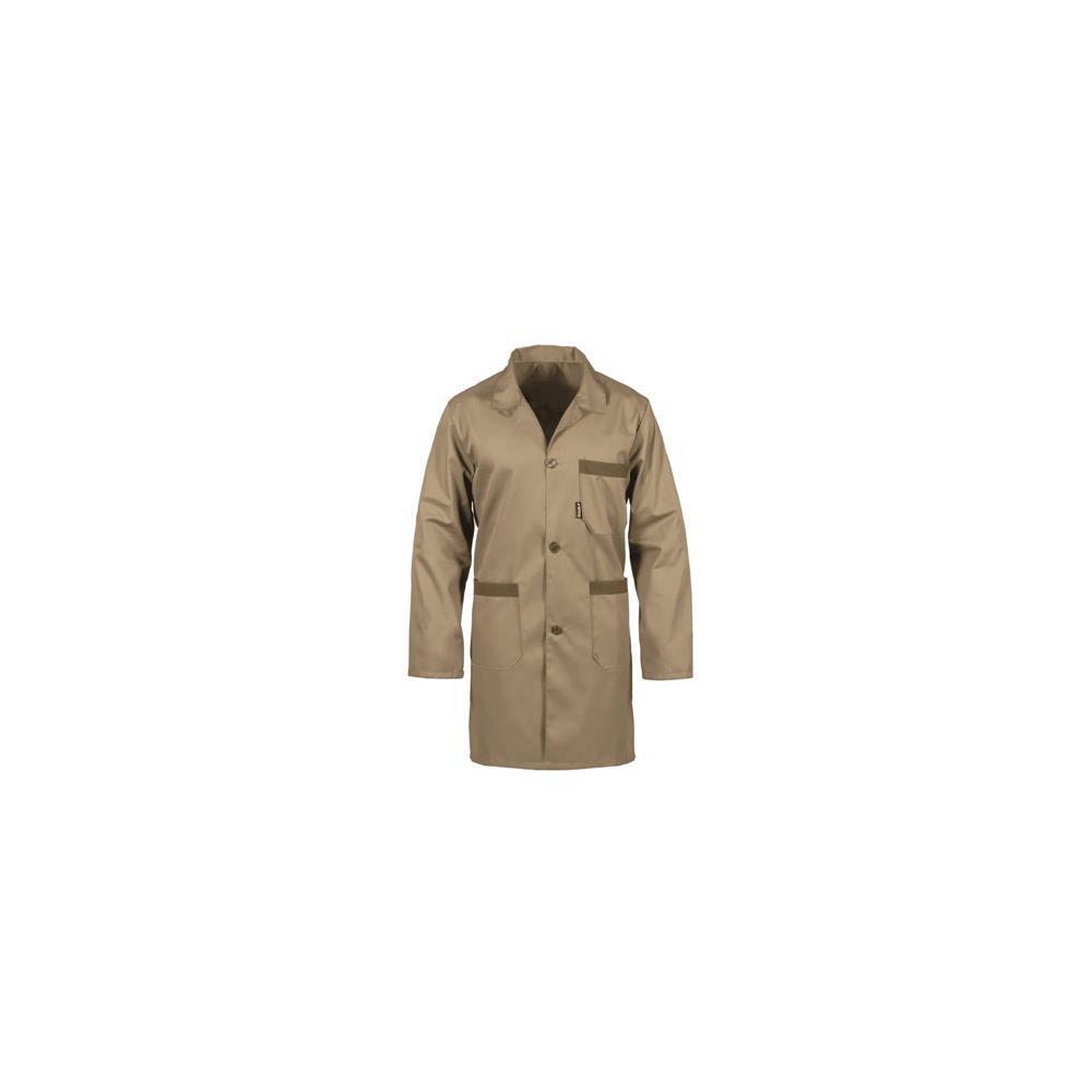 BATA TRABALHO BEJE/CASTANHO 65/35 POL.ALG. TAM. XXL