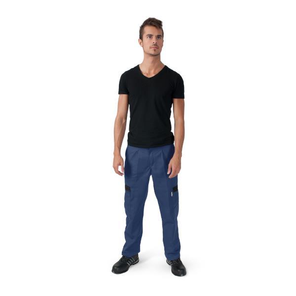 CALÇA TRABALHO AZUL MAR./PRETO 100% ALG. TAM. 42