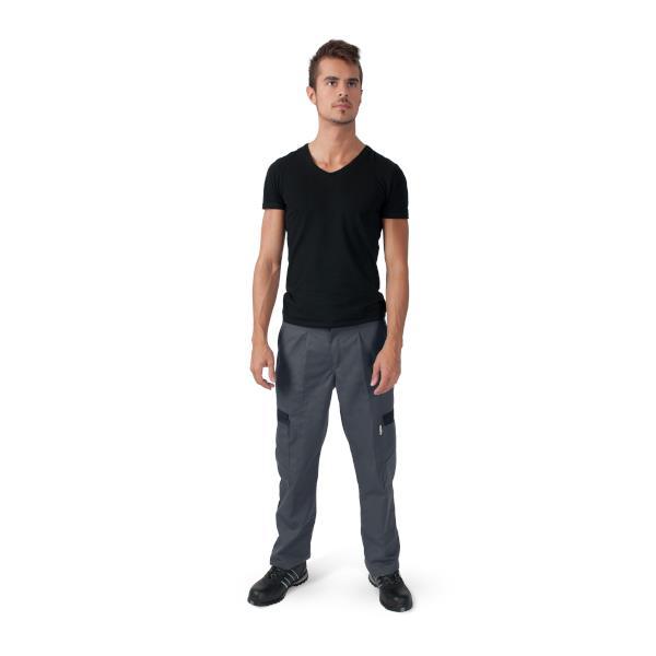 CALÇA TRABALHO CINZA/PRETO 65/35 POL.ALG. TAM. 50