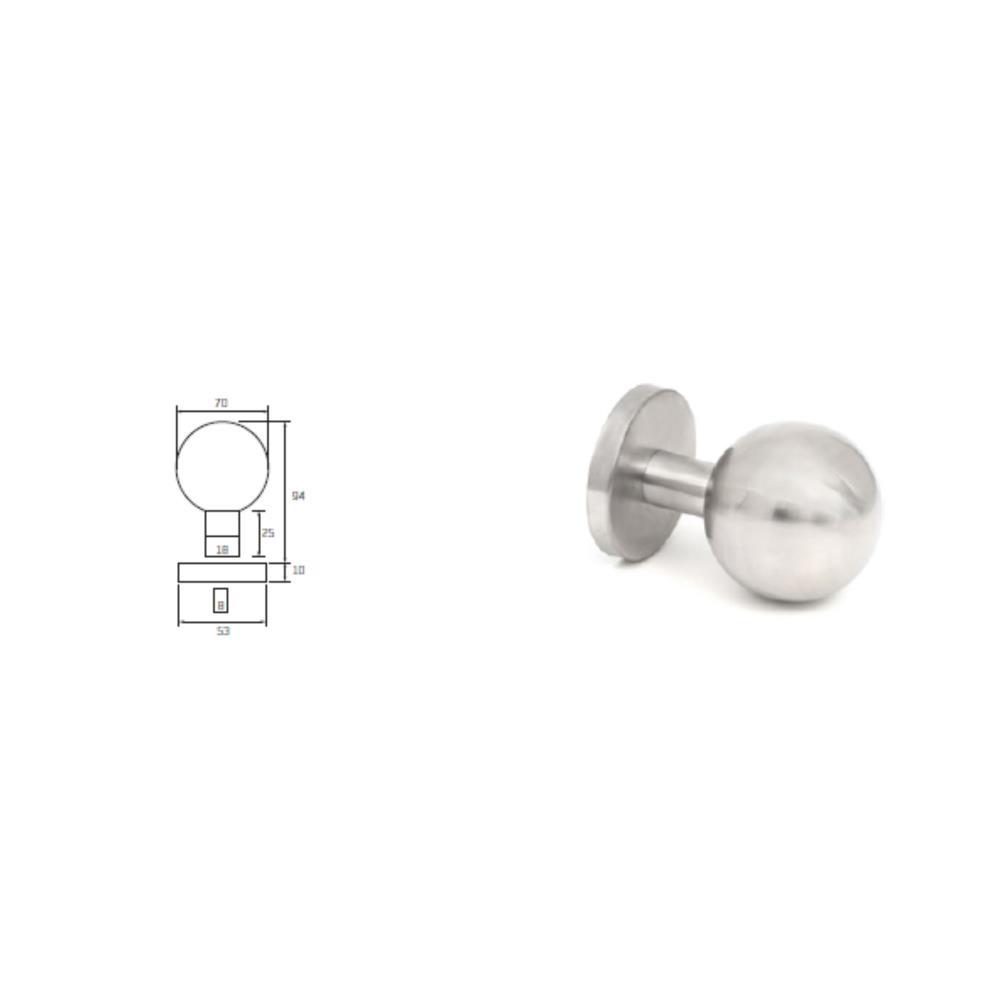 PUXADOR FIXO RED. 70mm REF. SS70 INOX