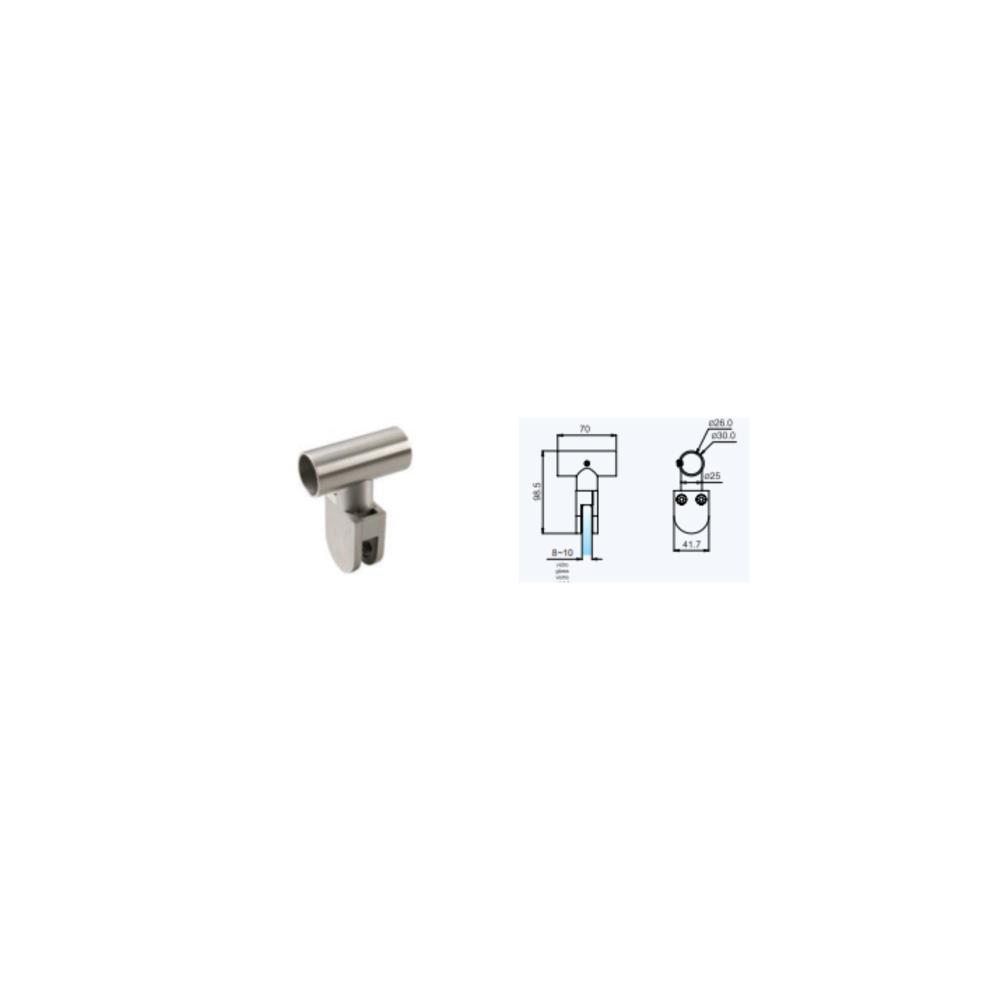 ACESS WC SUPORTE P/TUBO SV-002 0º P/VIDRO AÇO INOX APC