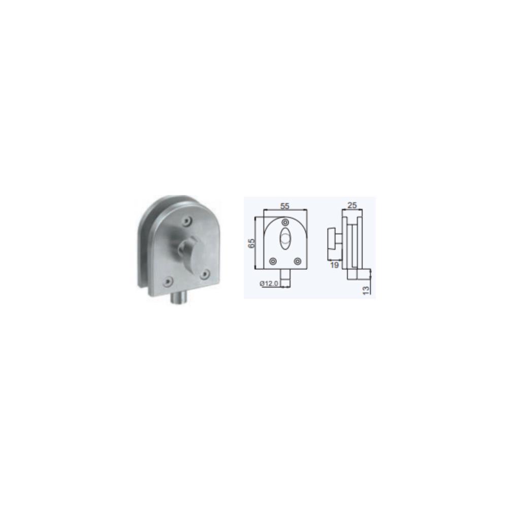 FECHO INT. PORTA DE VIDRO FV-07 INOX APC