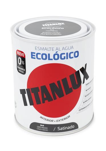 750ml ESMALTE TITANLUX ECO CINZA MEDIO ACETINADO TITAN