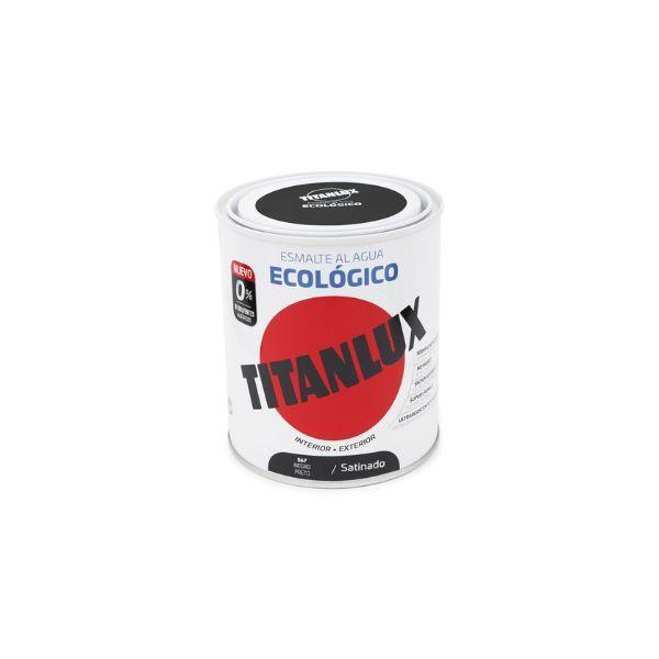 250ML ESMALTE TITANLUX ECO ACETINADO PRETO TITAN