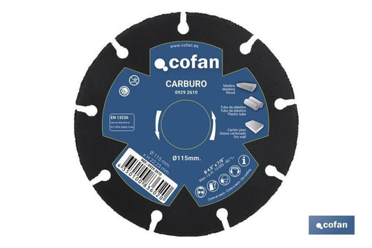 Disco especial carburo 115mm x 1mm Cofan