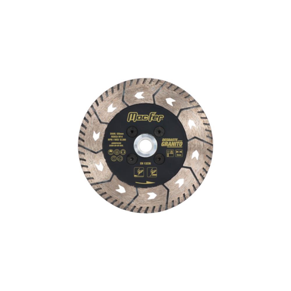 Disco diam. desbaste granito 125mm c/flange M14 3X25mm MF