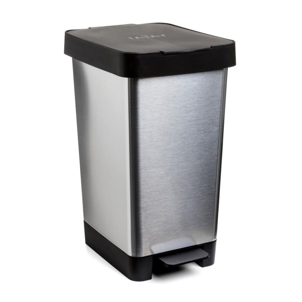 BALDE DE PEDAL 25L SMART CINZA AÇO TA-TAY