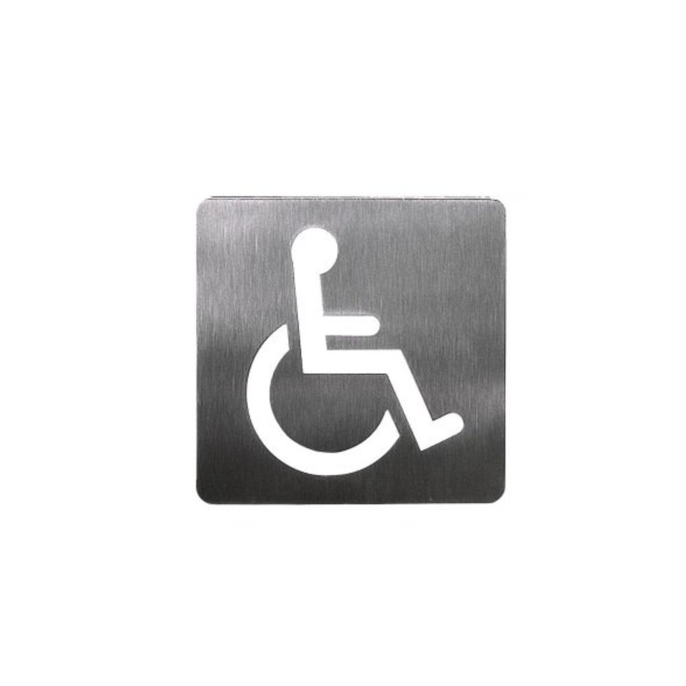 Placa de sinalética Inox 100x100-Deficiente - BL1