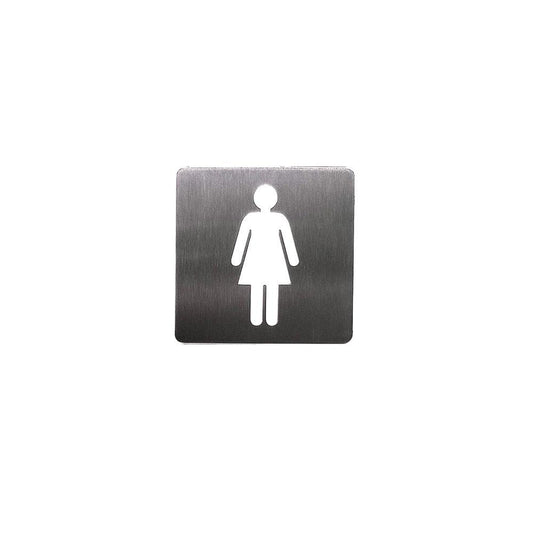 Placa de sinalética Inox 100x100-Feminino - BL1