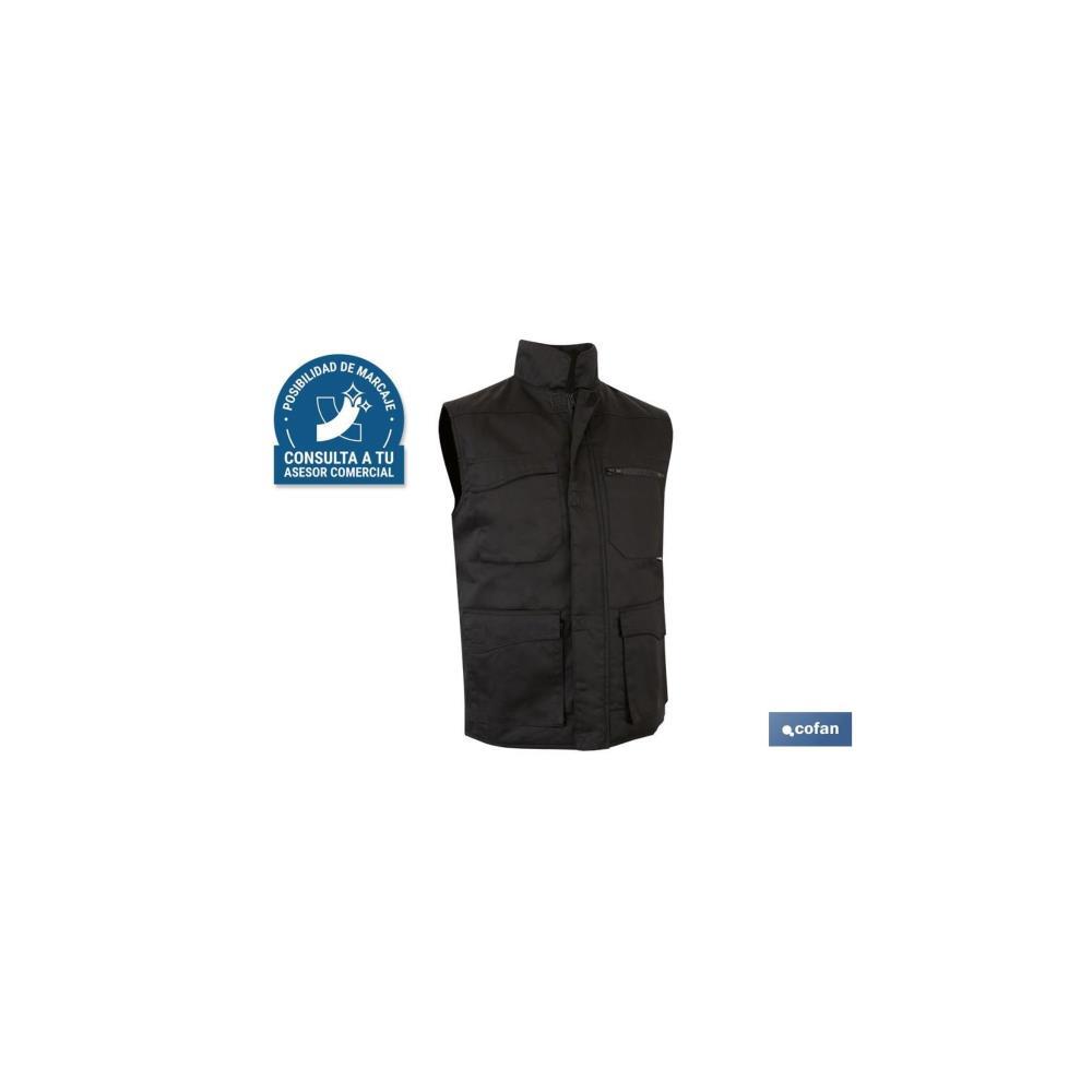COLETE MULTI BOLSOS ACOLCOADO XL 250GMS/M PRETO